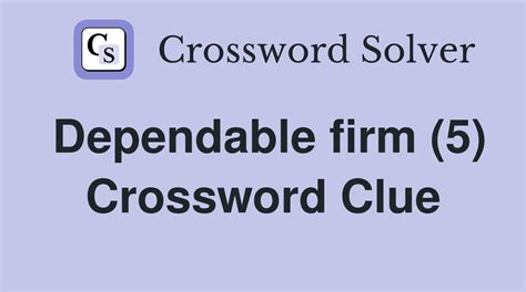 dependable crossword